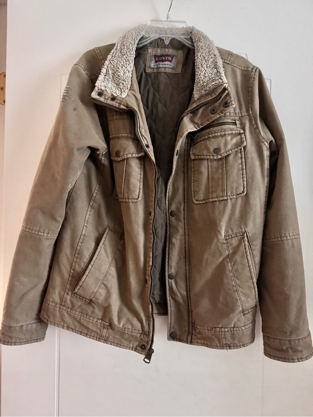 Levi's Men's Khaki Sherpa-Lined Field Jacket